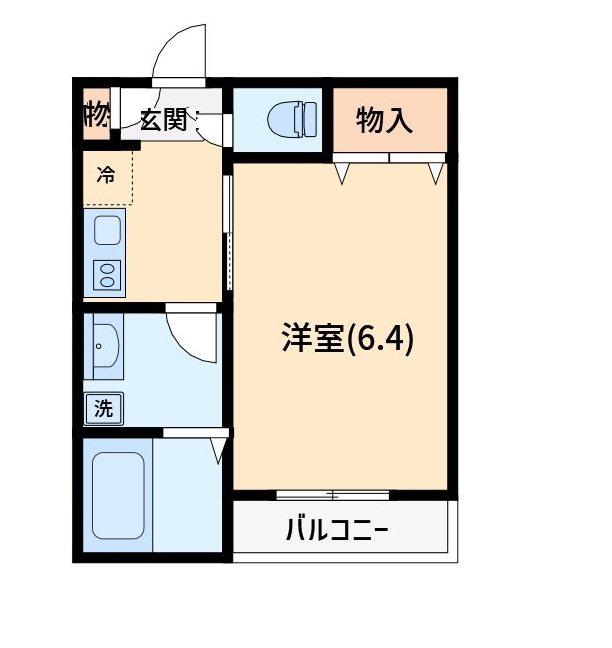 MELDIA西浦和III(1K/3階)の間取り写真