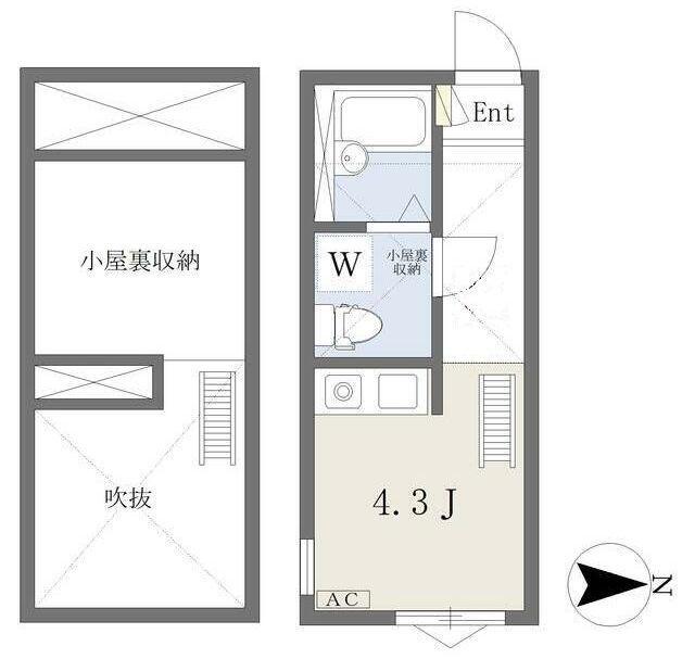 アルモ平安(ワンルーム/2階)の間取り写真