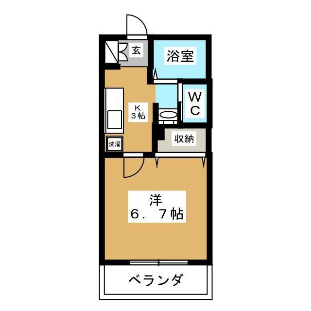 エルスタンザ船橋(1K/3階)の間取り写真