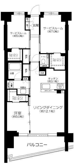 シティテラス文京小石川(1LDK/3階)の間取り写真