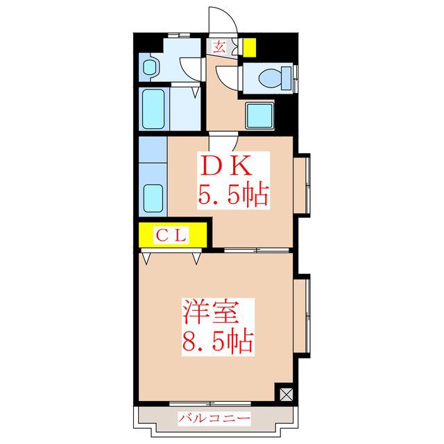 Nビル(1DK/3階)の間取り写真