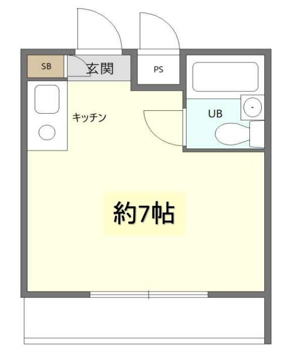 ハイクレスト落合(ワンルーム/2階)の間取り写真