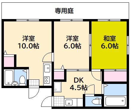 シティハイムKOGO(3DK/1階)の間取り写真