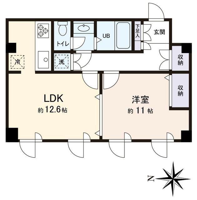 フェニックスコート砧(1LDK/1階)の間取り写真