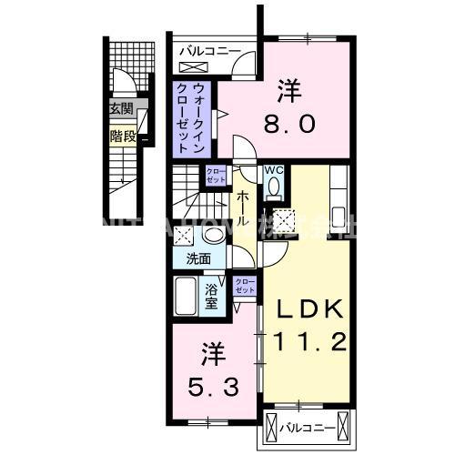 ブライトンコート(2LDK/2階)の間取り写真