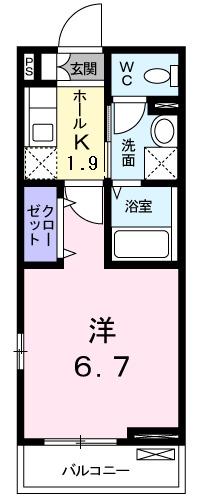 リバーサイド元町中華街(1K/2階)の間取り写真