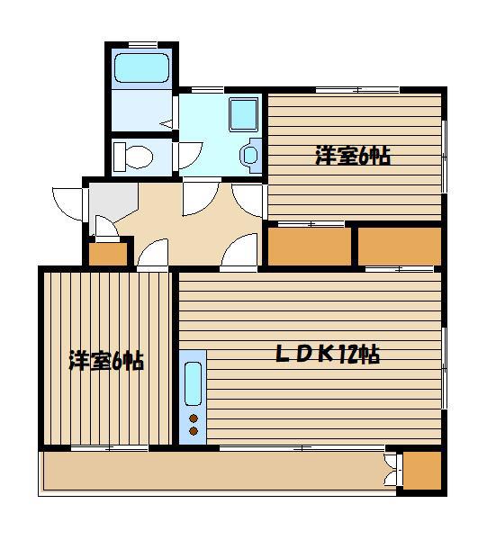 名古屋コーポ(2LDK/1階)の間取り写真