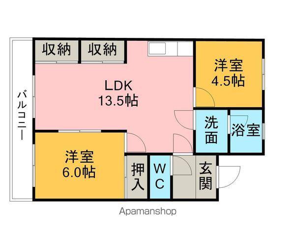 マンション高倉(2LDK/2階)の間取り写真