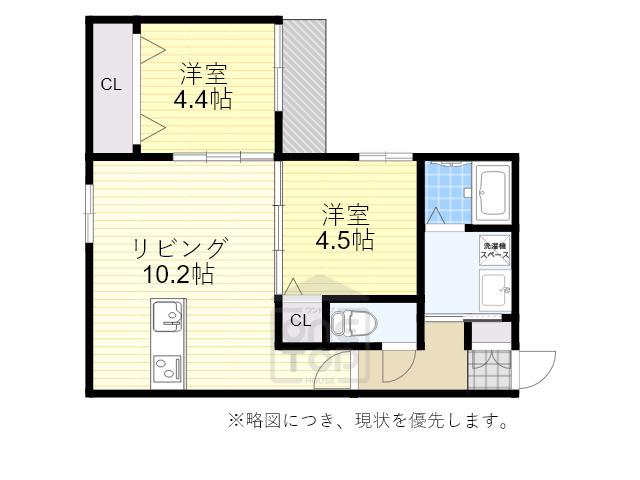 千里山東4丁目PJ(2LDK/1階)の間取り写真