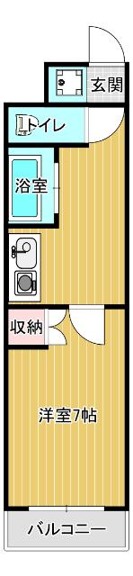 メゾンC&T(1K/2階)の間取り写真