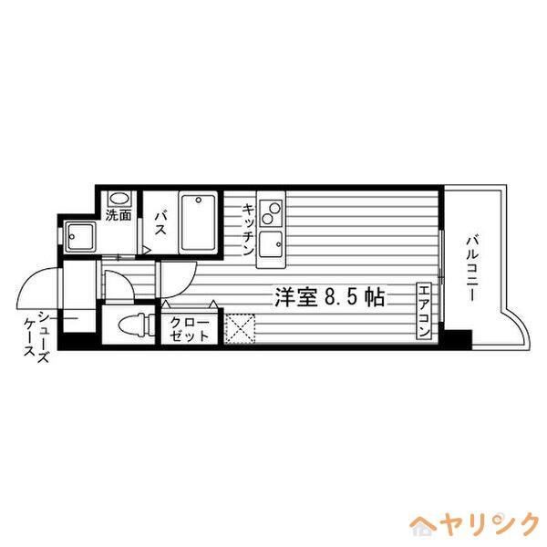 ラヴィール平針(ワンルーム/3階)の間取り写真