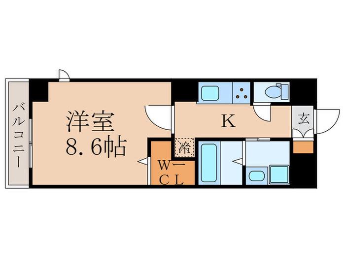 ヴィラージュ松が丘(1K/3階)の間取り写真