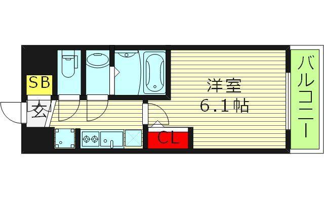 プレサンス東小橋エレディータ(1K/7階)の間取り写真