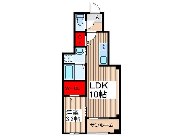 コッリーナ・ヴェルデ(1LDK/1階)の間取り写真