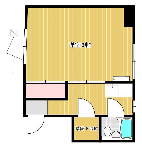 第二メゾン北原(1K/3階)の間取り写真