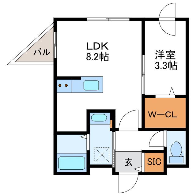 BLANC JEMIS N25 ブランジェミスN25(1LDK/5階)の間取り写真