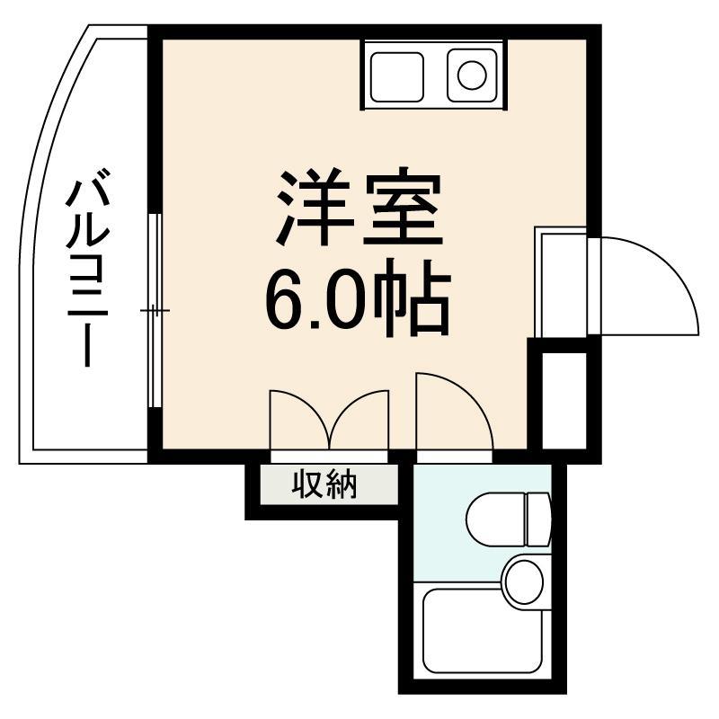 第2オリエントハイツ(ワンルーム/2階)の間取り写真