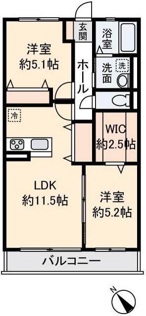 メゾン・ド・ウエスト(2LDK/1階)の間取り写真