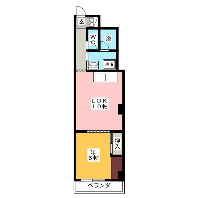 タイラビル(1LDK/4階)の間取り写真