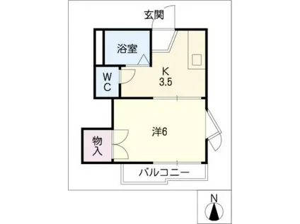 フレグランス大坪(1K/1階)の間取り写真
