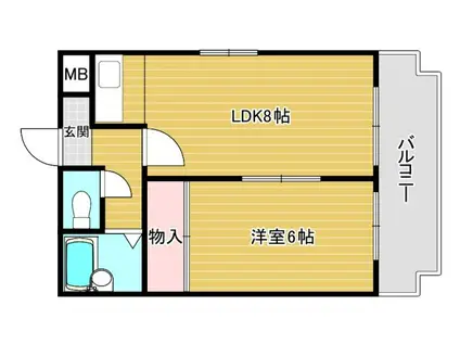 COSMO蓮井(1LDK/3階)の間取り写真