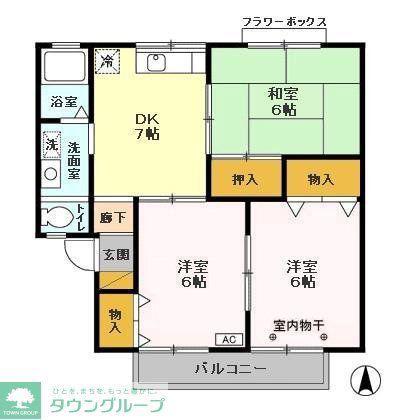 メゾンブランシュ壱・弐番館(3DK/1階)の間取り写真