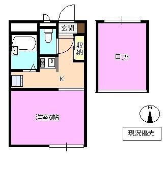 グランデ南高田(1K/1階)の間取り写真