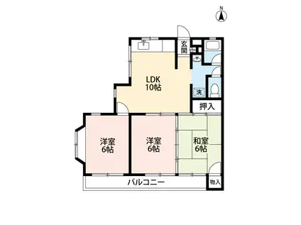 セザール田迎(3LDK/3階)の間取り写真