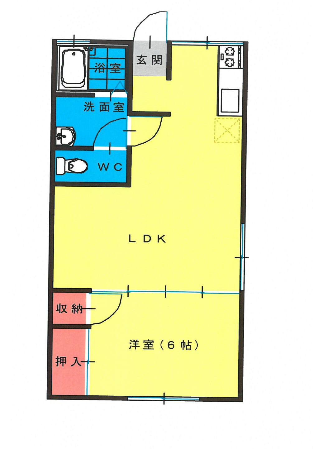 メゾンISHINARI2号棟(1LDK/2階)の間取り写真