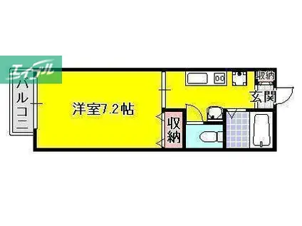 ラフォーレ津高(1K/1階)の間取り写真