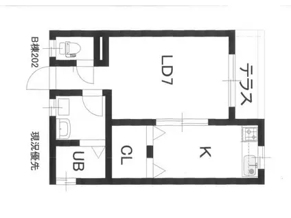 メゾンド須磨(1K/2階)の間取り写真