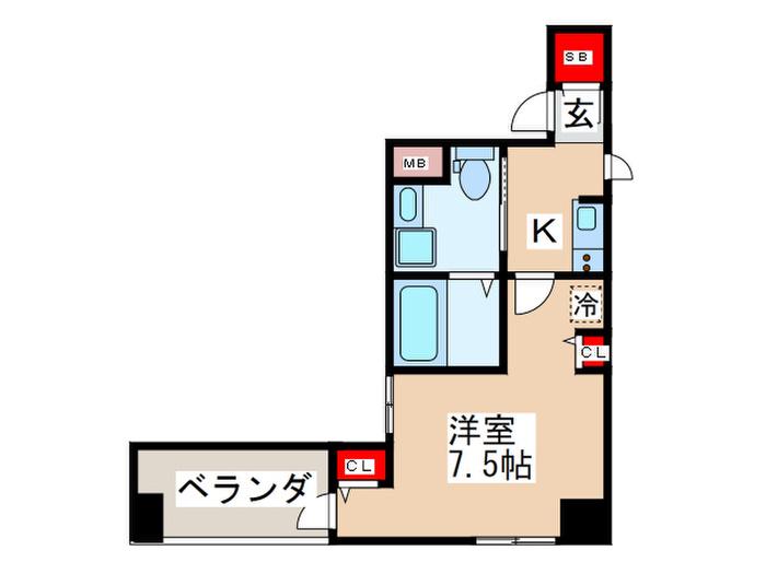 エステムコート北堀江(ワンルーム/11階)の間取り写真