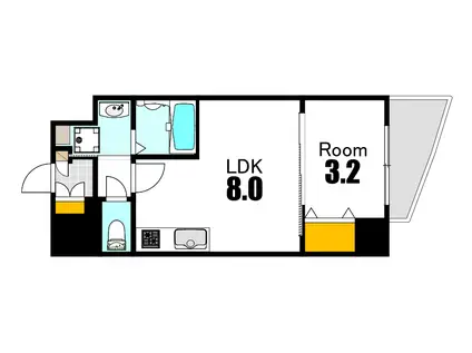 S-RESIDENCE国泰寺町一丁目(1LDK/10階)の間取り写真