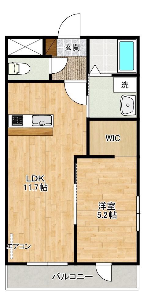 サンクレスト・大谷(1LDK/1階)の間取り写真