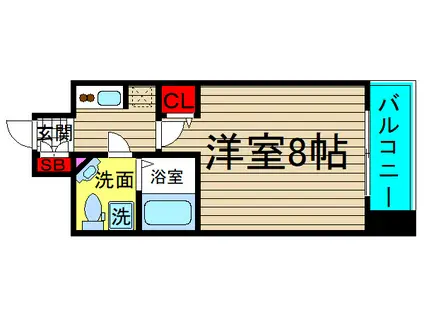 セレニテ北浜(1K/10階)の間取り写真