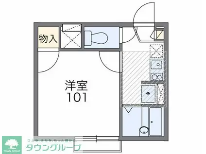 レオパレスアルブル(1K/2階)の間取り写真