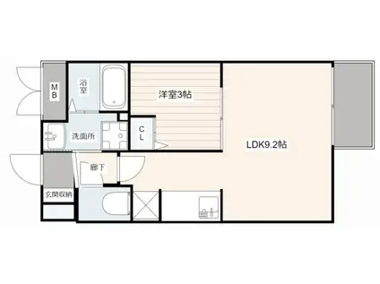 F・R II(1LDK/1階)の間取り写真