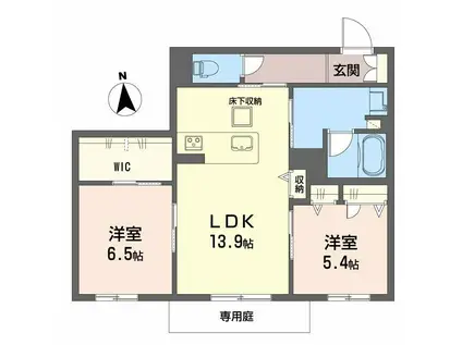 エクセレント新大宮(2LDK/1階)の間取り写真