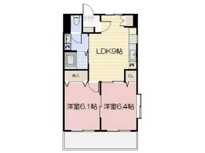 プランドールキノミ(2LDK/5階)の間取り写真