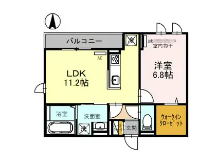 D-ROOM今川 C棟(1LDK/2階)の間取り写真
