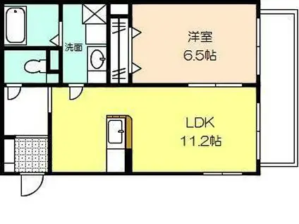 アトランティス四ツ谷(1LDK/1階)の間取り写真