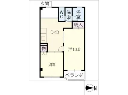 松井ビル(2DK/3階)の間取り写真