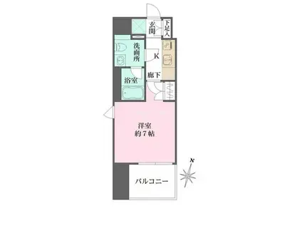 ベルフェリーク横濱山下町(1K/3階)の間取り写真