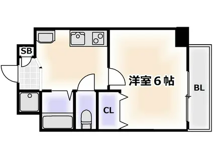 グランエクラ岸里(1K/2階)の間取り写真