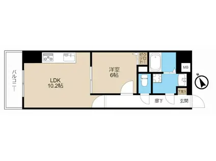 ロン・ポワン(1LDK/4階)の間取り写真