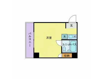 ジュネパレス相模原第21(ワンルーム/3階)の間取り写真