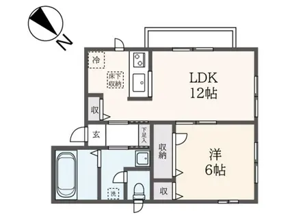 ホークヒルズA棟(1LDK/1階)の間取り写真