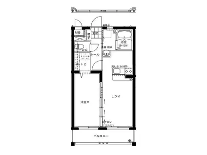 ラヴィドール(1LDK/4階)の間取り写真