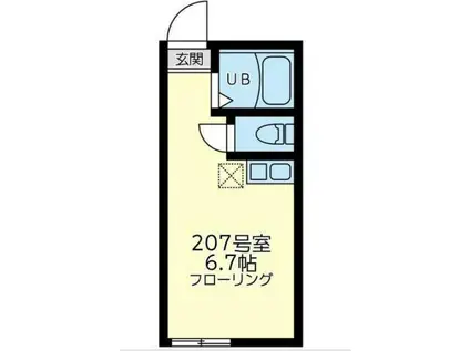 ユナイト上星川コントルノ(ワンルーム/1階)の間取り写真