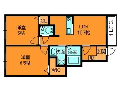 メゾン ブランシェ(2LDK/1階)の間取り写真